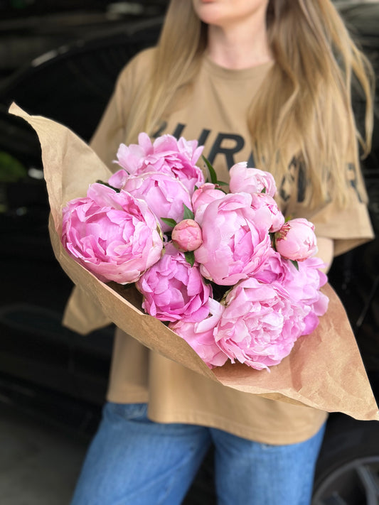 Peonies in craft paper #104